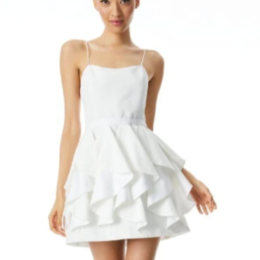 Alice & Olivia White Mini Party Dress